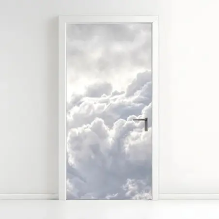 Adesivo per porta manto di nuvole eteree • Wallissimo®