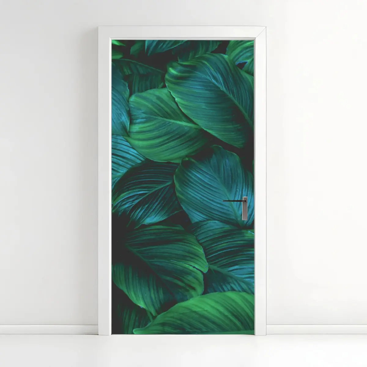 Adesivo per porta oasi di foglie tropicali • Wallissimo®
