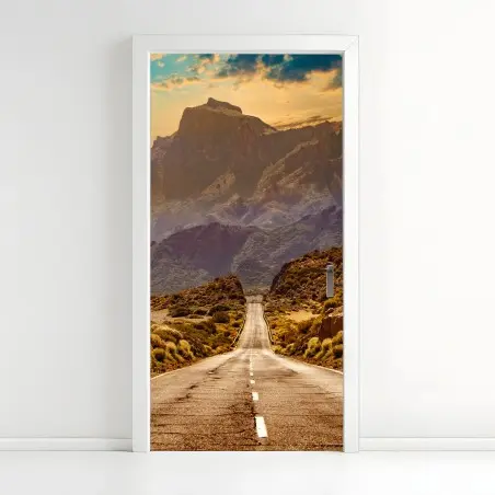Adesivo per porta strada verso il parco naturale di Tenerife • Wallissimo®