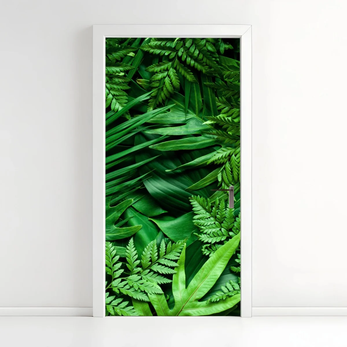 Adesivo per porta motivo botanico di foglie tropicali • Wallissimo® Adesivo per porta motivo botanico di foglie tropicali • Wallissimo®