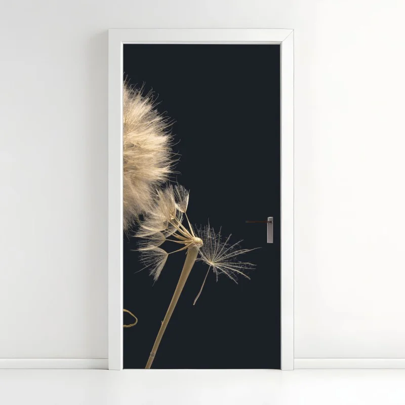 Adesivo per porta soffione sospeso su sfondo scuro