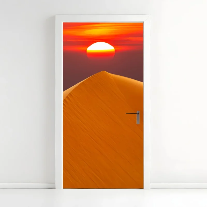 Adesivo per porta dune dorate al tramonto