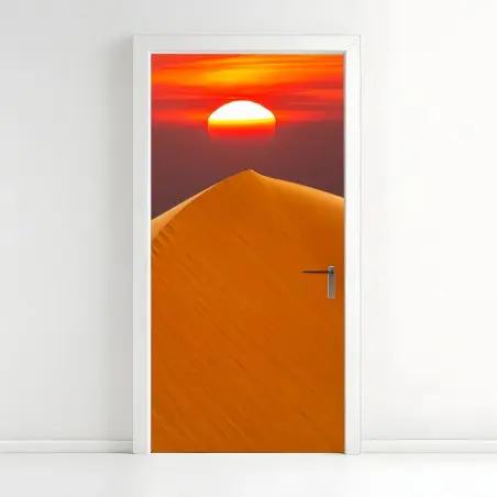 Adesivo per porta dune dorate al tramonto • Wallissimo®