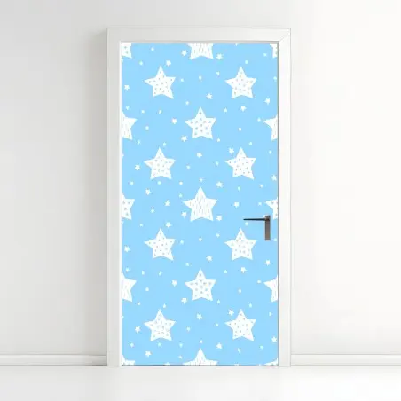 Adesivo per porta motivo di stelle per cameretta • Wallissimo®