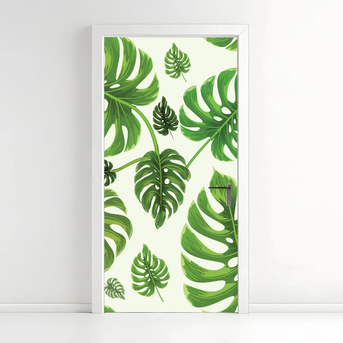 Adesivo per porta motivo tropicale con foglie di monstera • Wallissimo® Adesivo per porta motivo tropicale con foglie di monstera • Wallissimo®