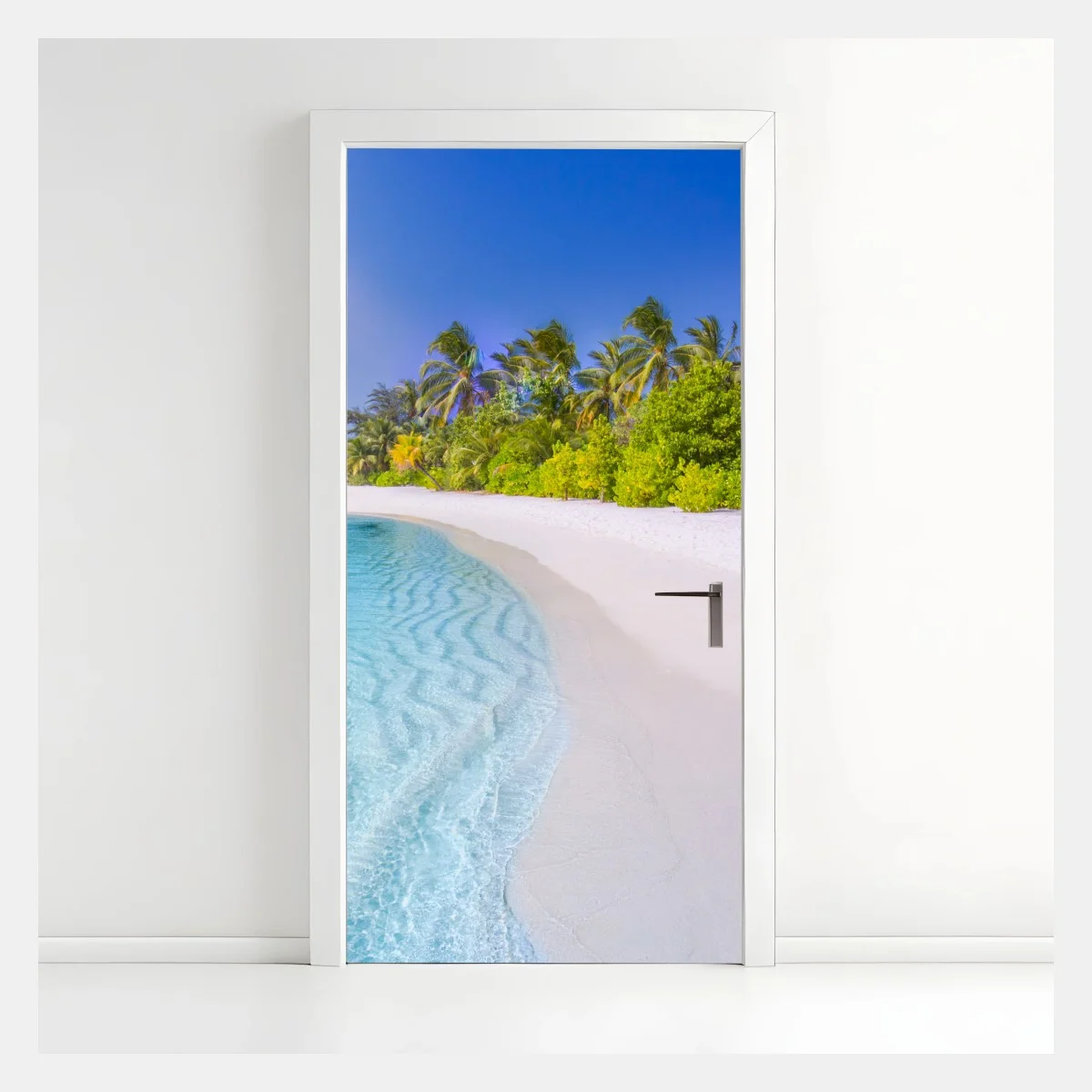 Adesivo per porta spiaggia tropicale paradisiaca • Wallissimo® Adesivo per porta spiaggia tropicale paradisiaca • Wallissimo®
