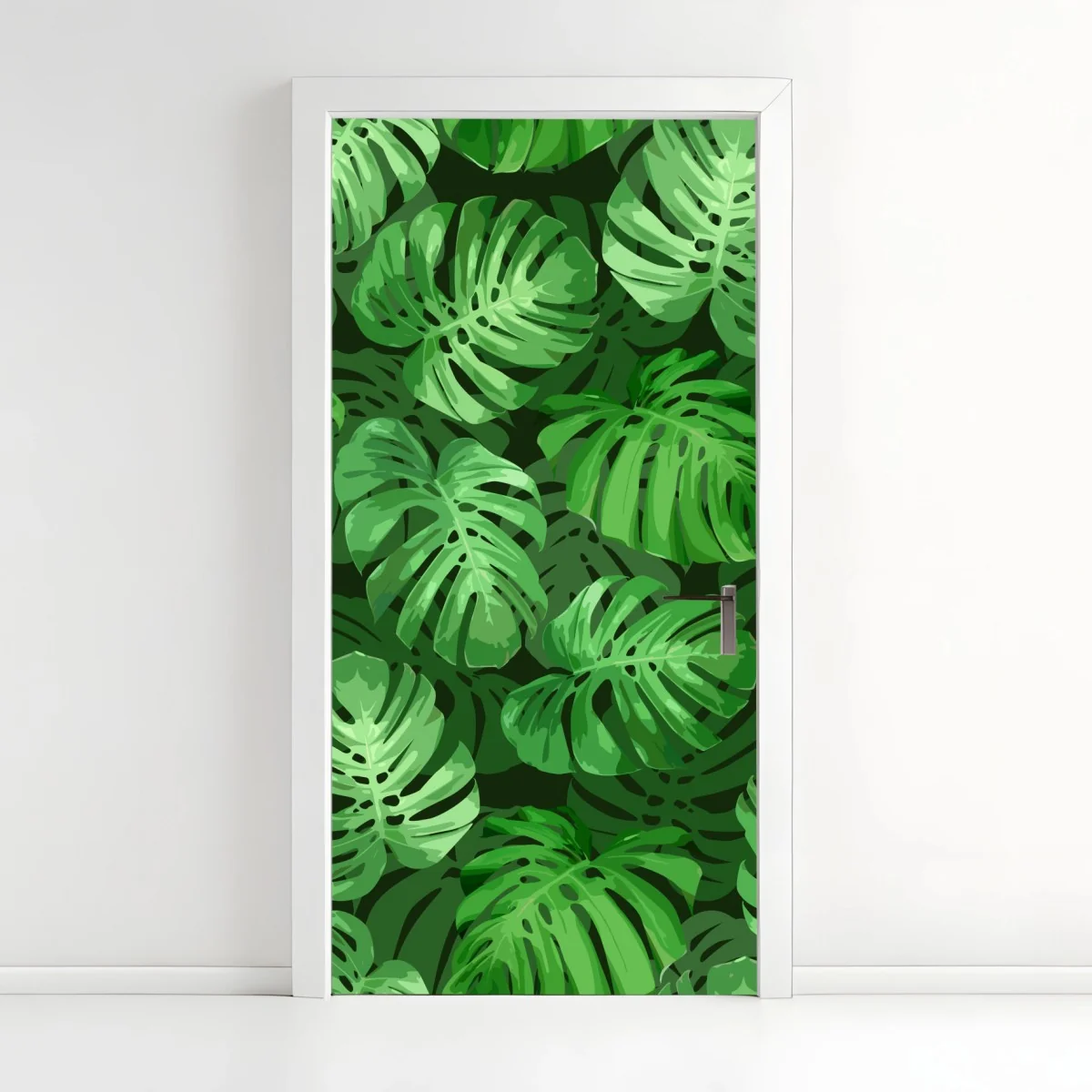 Adesivo per porta motivo tropicale di foglie di monstera • Wallissimo® Adesivo per porta motivo tropicale di foglie di monstera • Wallissimo®