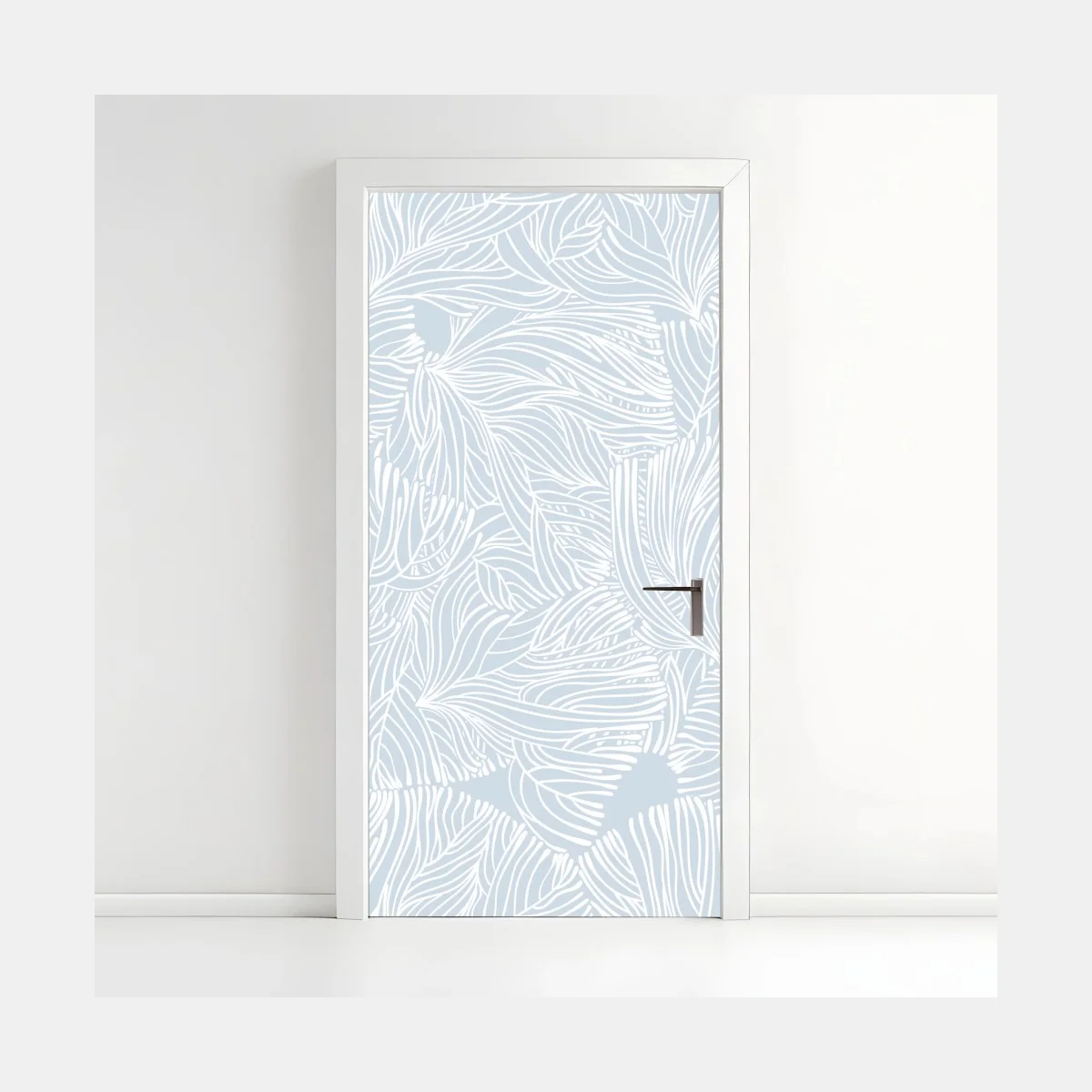 Adesivo per porta motivo botanico astratto in toni pastello • Wallissimo® Adesivo per porta motivo botanico astratto in toni pastello • Wallissimo®