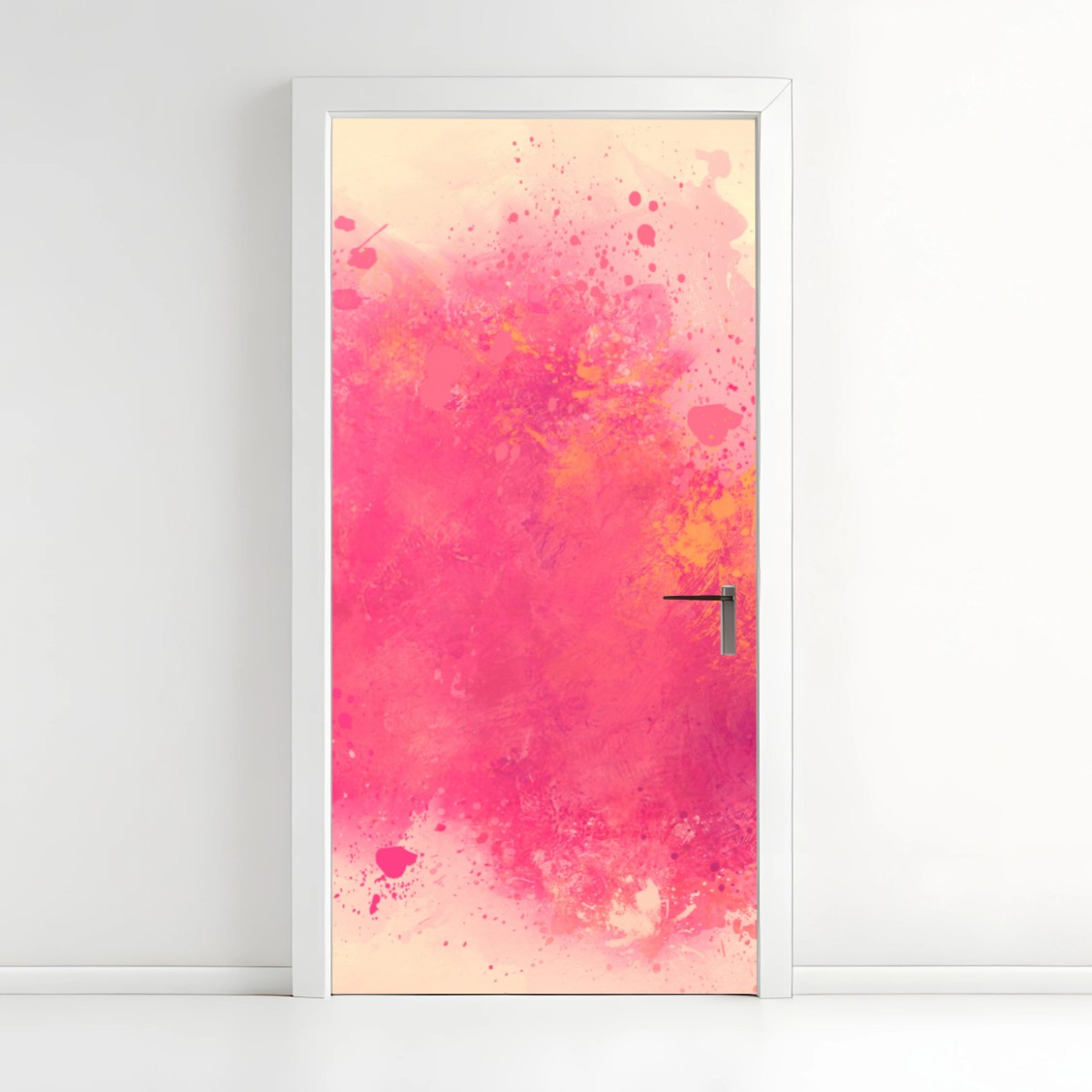 Adesivo per porta esplosione di rosa e arancio • Wallissimo®