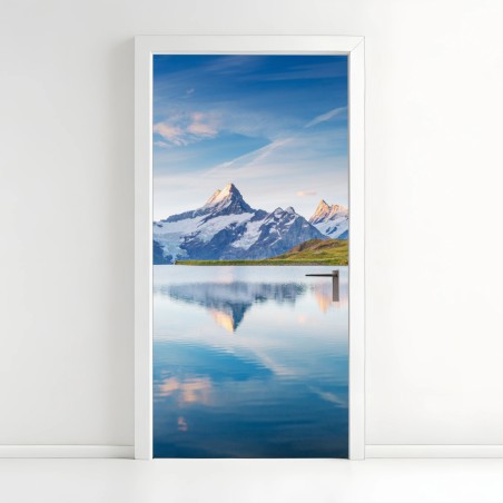 Adesivo per porta panorama alpino: Bachalpsee Grindelwald • Wallissimo®