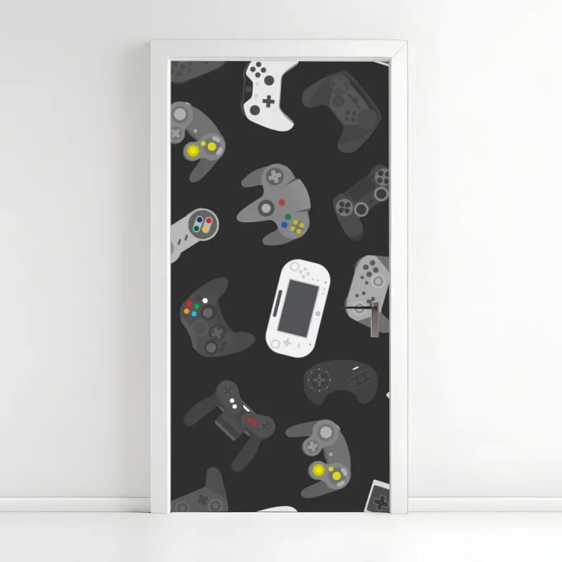 Adesivo per porta pattern di controller da gioco retrò