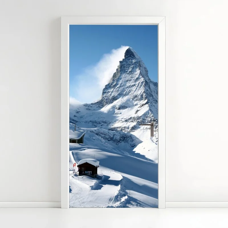 Adesivo per porta maestoso panorama del Cervino