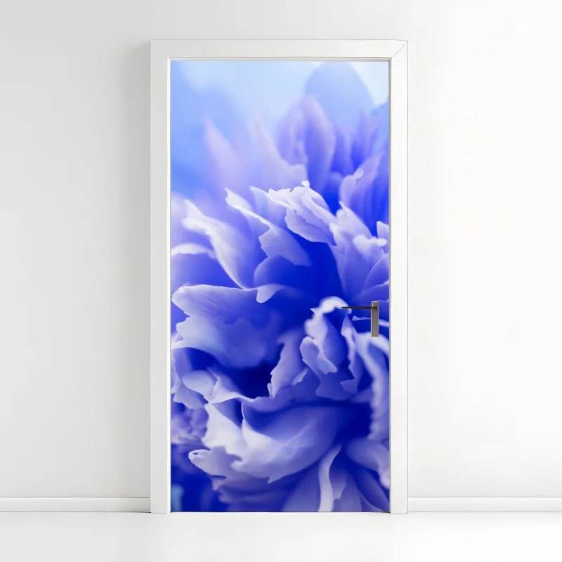 Adesivo per porta esplosione di petali blu