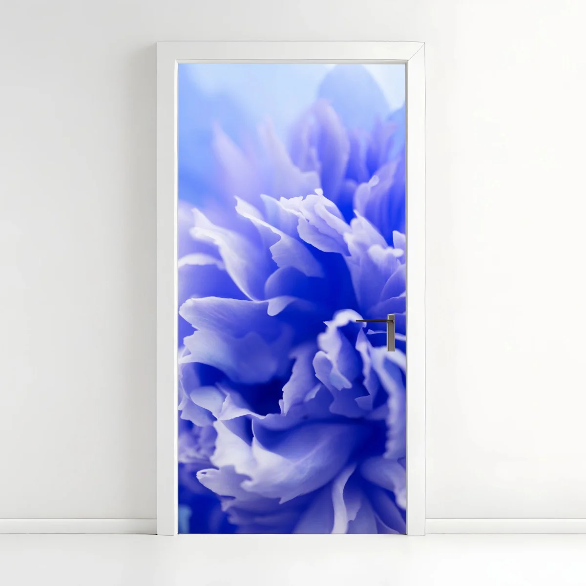 Adesivo per porta esplosione di petali blu • Wallissimo® Adesivo per porta esplosione di petali blu • Wallissimo®