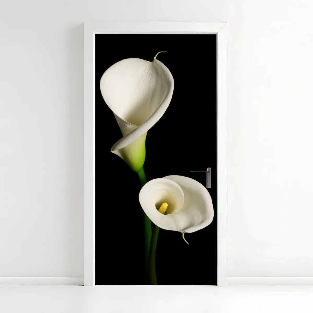 Adesivo per porta eleganza di calle su sfondo nero • Wallissimo®