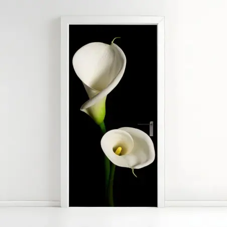 Adesivo per porta eleganza di calle su sfondo nero • Wallissimo®