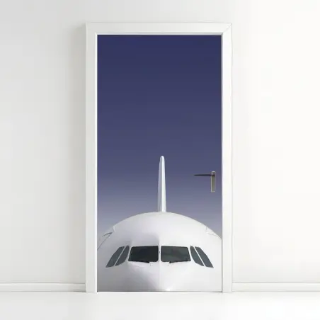 Adesivo per porta muso di aereo su cielo sfumato • Wallissimo®