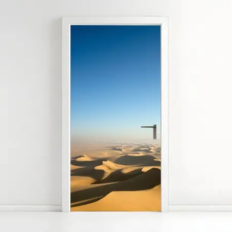 Adesivo per porta dune dorate sotto un cielo infinito • Wallissimo®