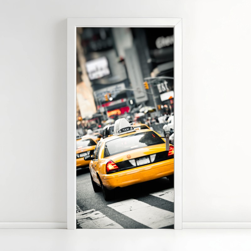 Adesivo per porta corsa nella giungla urbana di New York