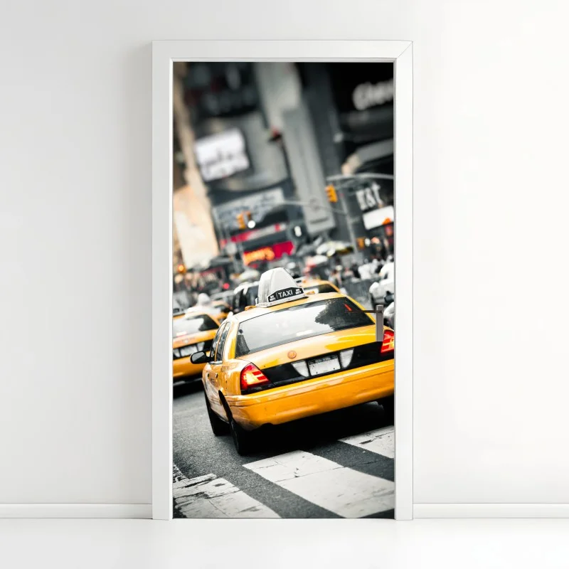 Adesivo per porta corsa nella giungla urbana di New York