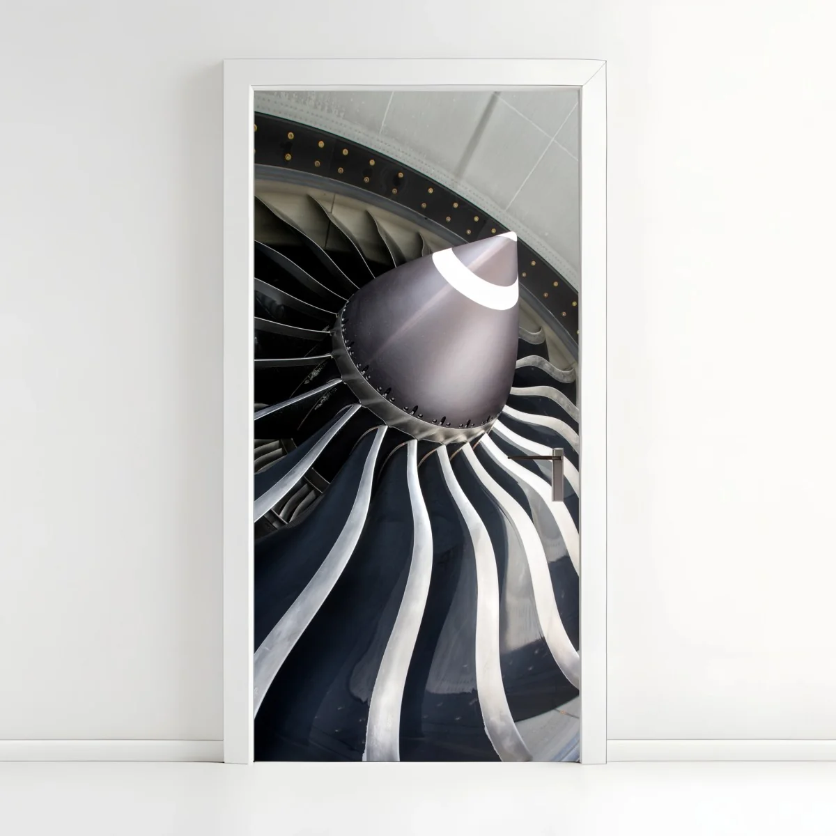 Adesivo per porta potenza e precisione: dettaglio di motore a reazione • Wallissimo® Adesivo per porta potenza e precisione: dettaglio di motore a reazione • Wallissimo®