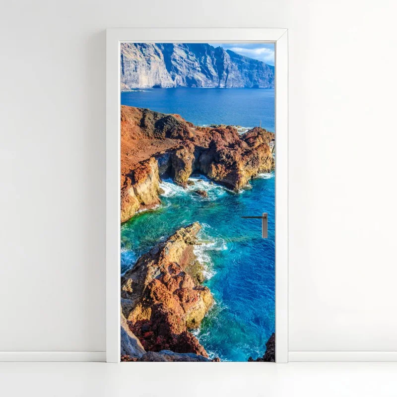 Adesivo per porta scogliera vulcanica a Punto Teno, Tenerife