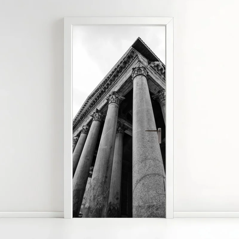 Adesivo per porta prospettiva maestosa del Pantheon