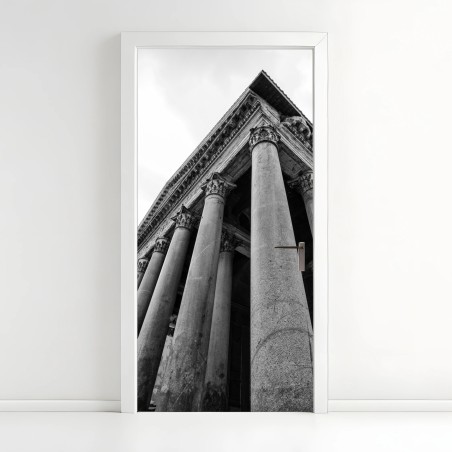 Adesivo per porta prospettiva maestosa del Pantheon • Wallissimo®