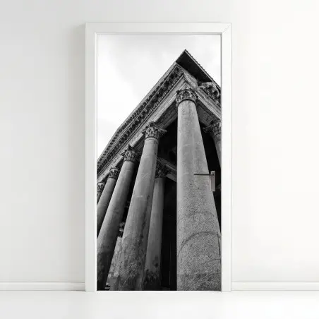 Adesivo per porta prospettiva maestosa del Pantheon • Wallissimo®