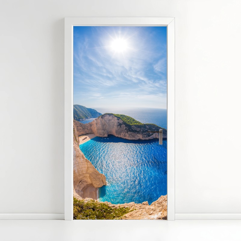 Adesivo per porta panorama della baia di Navagio, Zakynthos