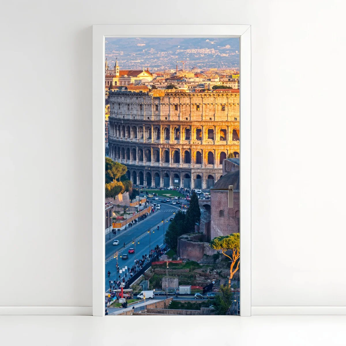 Adesivo per porta tramonto sul Colosseo a Roma • Wallissimo® Adesivo per porta tramonto sul Colosseo a Roma • Wallissimo®