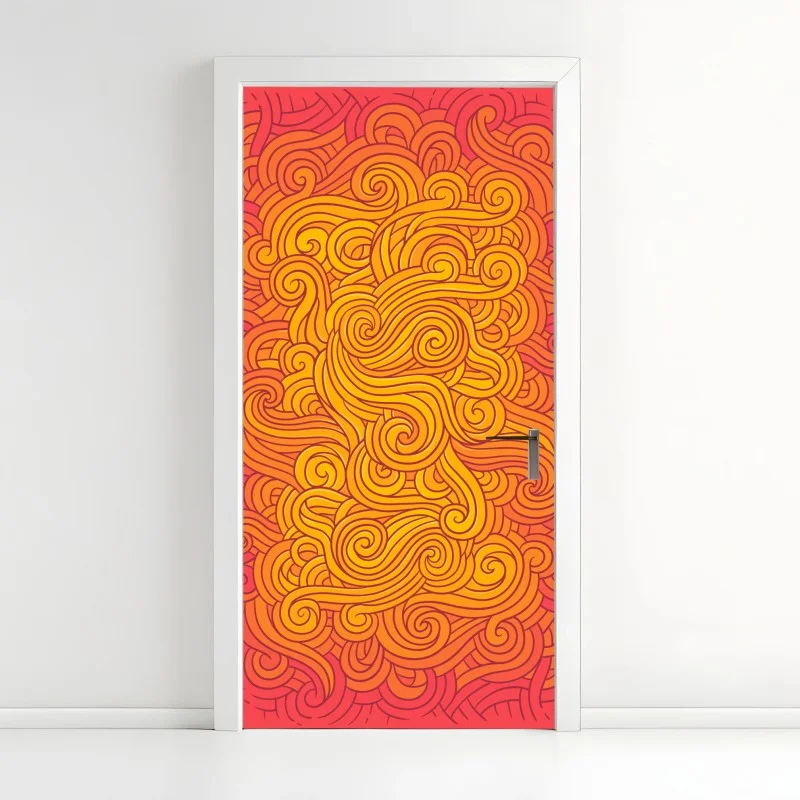 Adesivo per porta vortici solari ornamentali