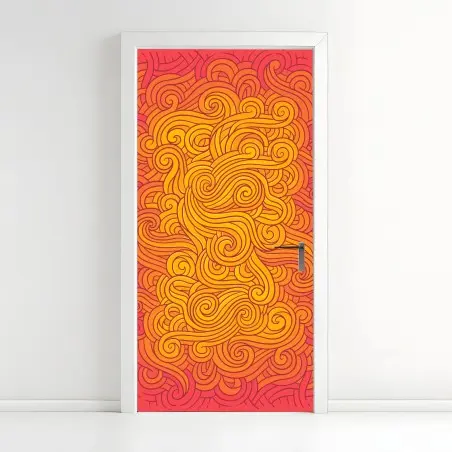 Adesivo per porta vortici solari ornamentali • Wallissimo®