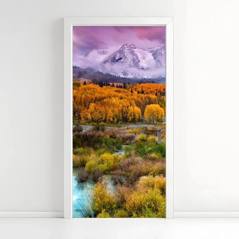 Adesivo per porta alba rosa su East Beckwith, Kebler Pass, Colorado