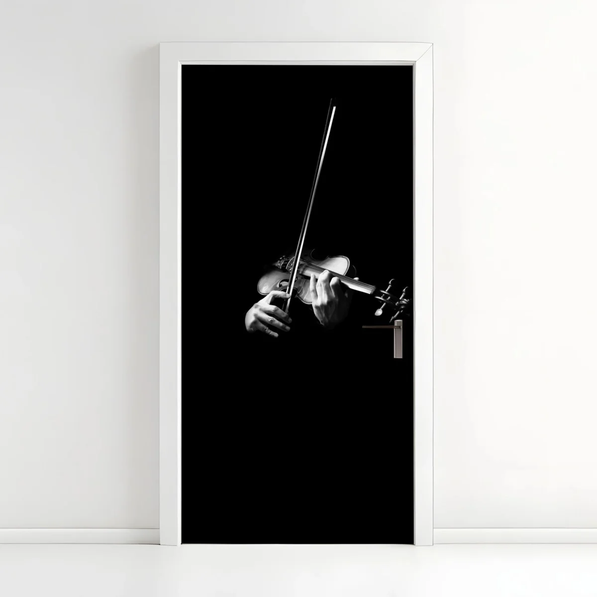 Adesivo per porta violino in controluce su sfondo nero • Wallissimo® Adesivo per porta violino in controluce su sfondo nero • Wallissimo®