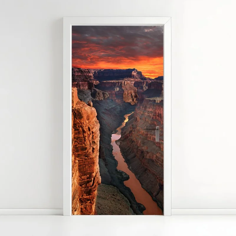 Adesivo per porta panorama mozzafiato del Grand Canyon al tramonto