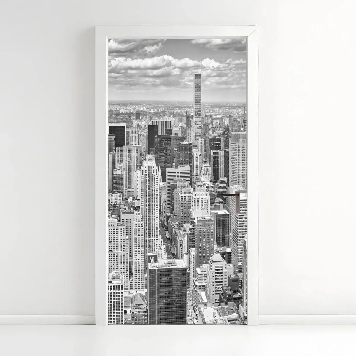 Adesivo per porta skyline iconico di New York in bianco e nero • Wallissimo® Adesivo per porta skyline iconico di New York in bianco e nero • Wallissimo®