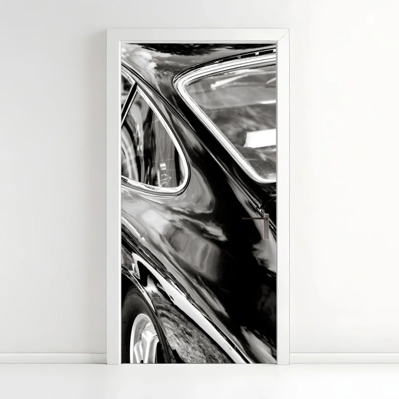 Adesivo per porta eleganza vintage: linee di carrozzeria classica