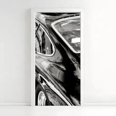 Adesivo per porta eleganza vintage: linee di carrozzeria classica • Wallissimo®