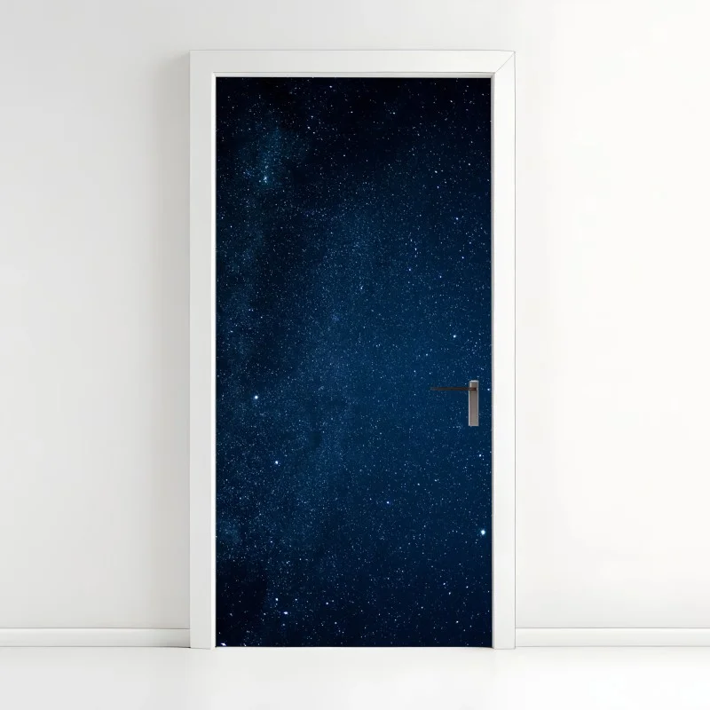 Adesivo per porta cielo stellato profondo