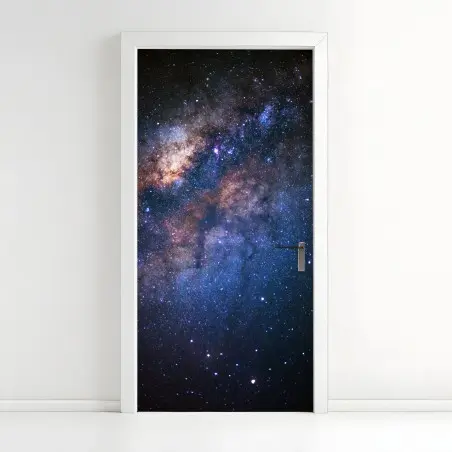 Adesivo per porta centro della Via Lattea tra polveri cosmiche • Wallissimo®