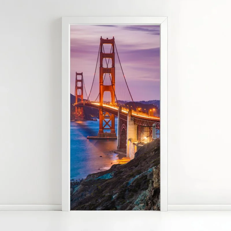 Adesivo per porta tramonto sul Golden Gate vista da Baker Beach