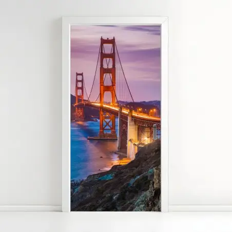 Adesivo per porta tramonto sul Golden Gate vista da Baker Beach • Wallissimo®