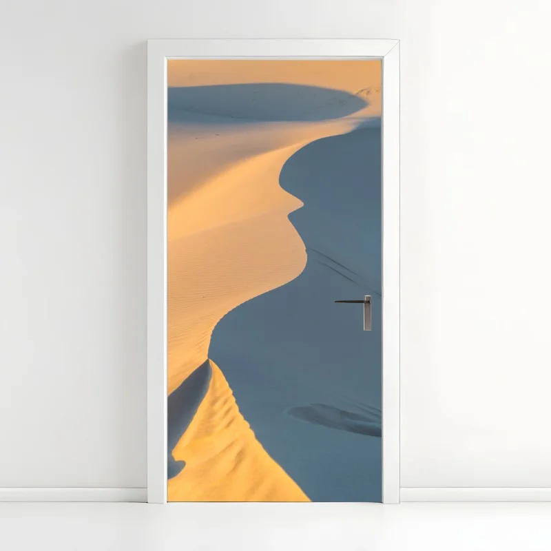 Adesivo per porta curve dorate del deserto