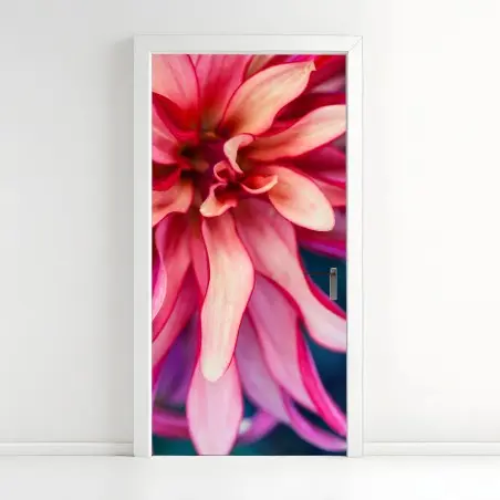 Adesivo per porta petali in rosa: dettaglio floreale astratto • Wallissimo®