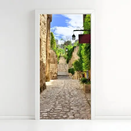 Adesivo per porta vicolo antico di Les Baux • Wallissimo®