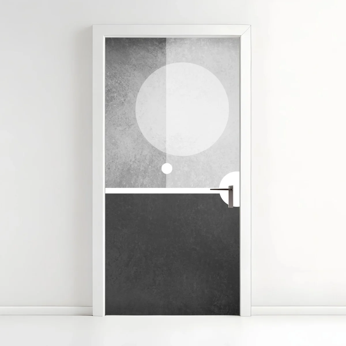 Adesivo per porta composizione geometrica in bianco e nero • Wallissimo® Adesivo per porta composizione geometrica in bianco e nero • Wallissimo®