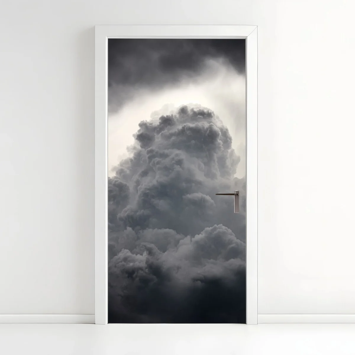 Adesivo per porta cielo drammatico di nuvole grigie • Wallissimo® Adesivo per porta cielo drammatico di nuvole grigie • Wallissimo®