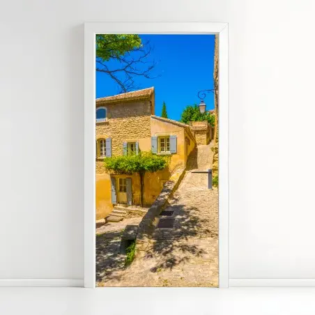 Adesivo per porta vicoletto soleggiato in Provenza • Wallissimo®