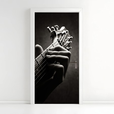 Adesivo per porta mano sul manico: armonia in bianco e nero • Wallissimo®
